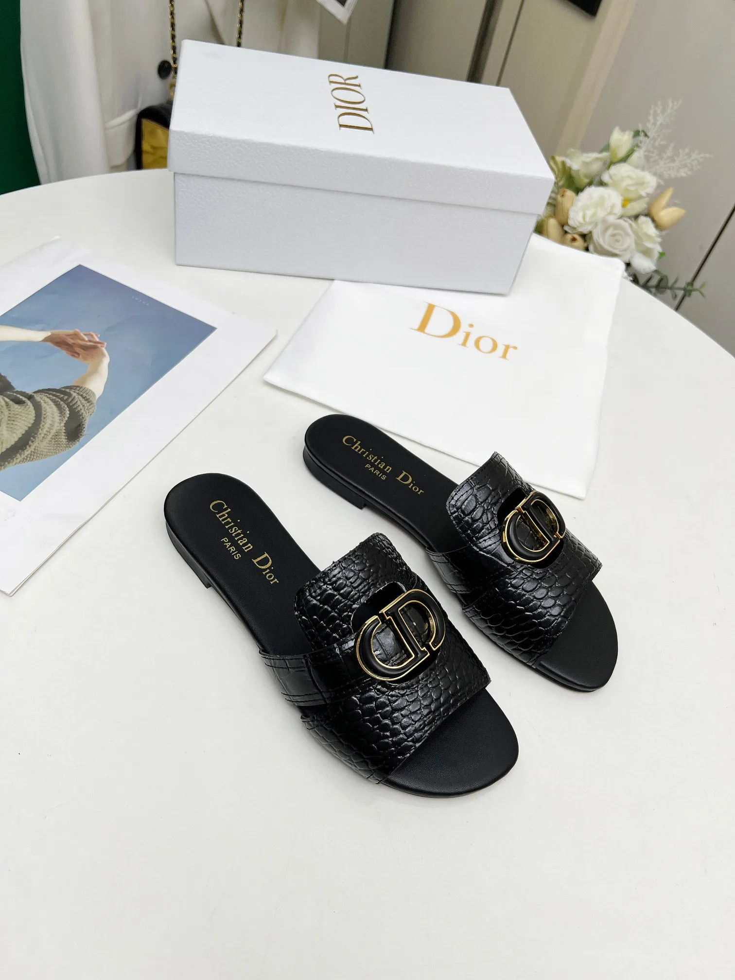 👟👟Ex-factory price 360👟👟 Genuine leather base +30 Dior spring and summer new model 6 colors optional code size 35-42